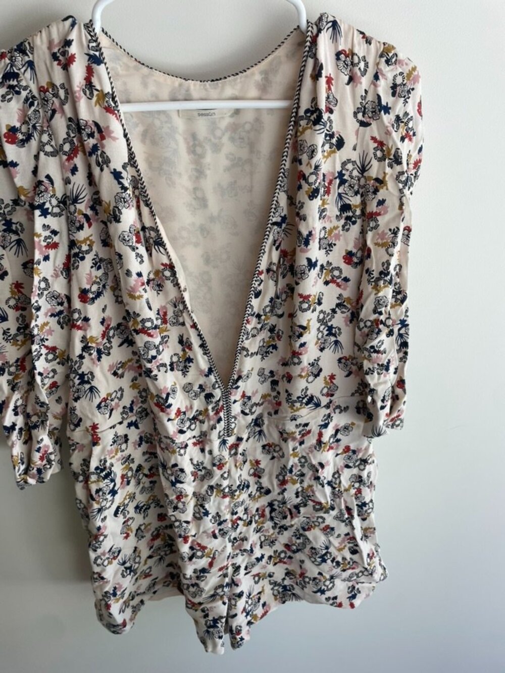 Sessun Floral Playsuit Deep V Neck Romper